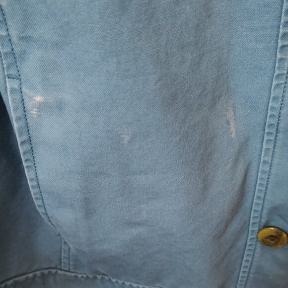 L.L. Bean Blue Utility Jacket with Brown Collar - Picture 2 of 4